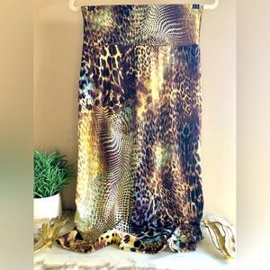 NWOT Venus Multi Color Animal Print Skirt, Small